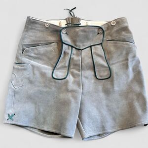 Vtg Leather Austrian Lederhosen Shorts 3 Pair Knit Socks Octoberfest Waist 44